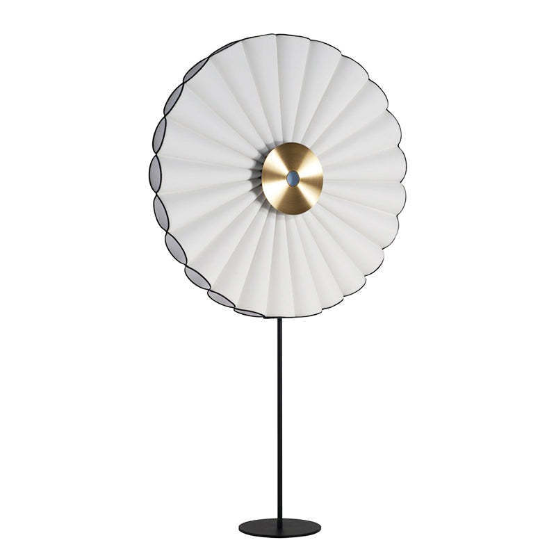 White Chan Flower Floor Lamp with Metal Base