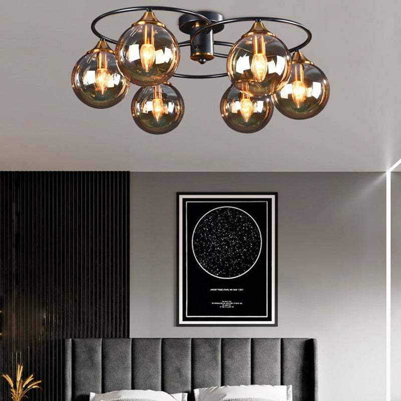 Bedroom featuring Valentina Nordic bubble glass ceiling light