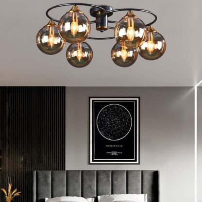 Bedroom featuring Valentina Nordic bubble glass ceiling light