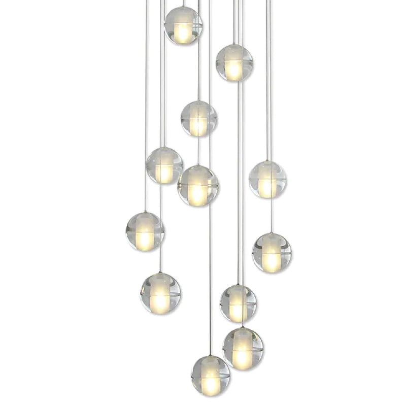 Modern globe pendant light for foyer lighting.
