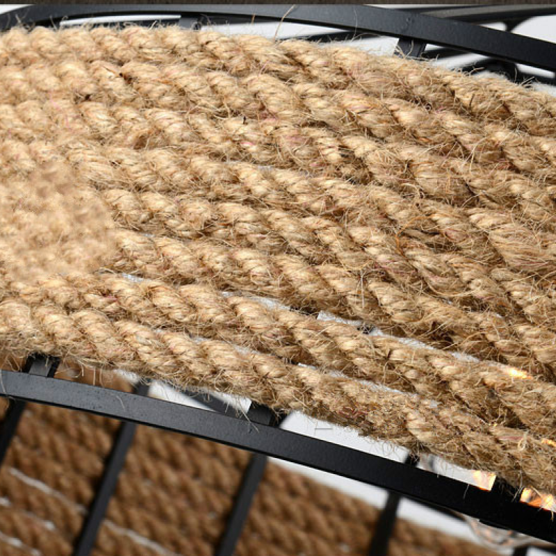 Close up of Epoch rope metal pendant light.