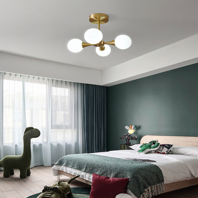 Bedroom featuring Valentina pendant light, brass & glass.