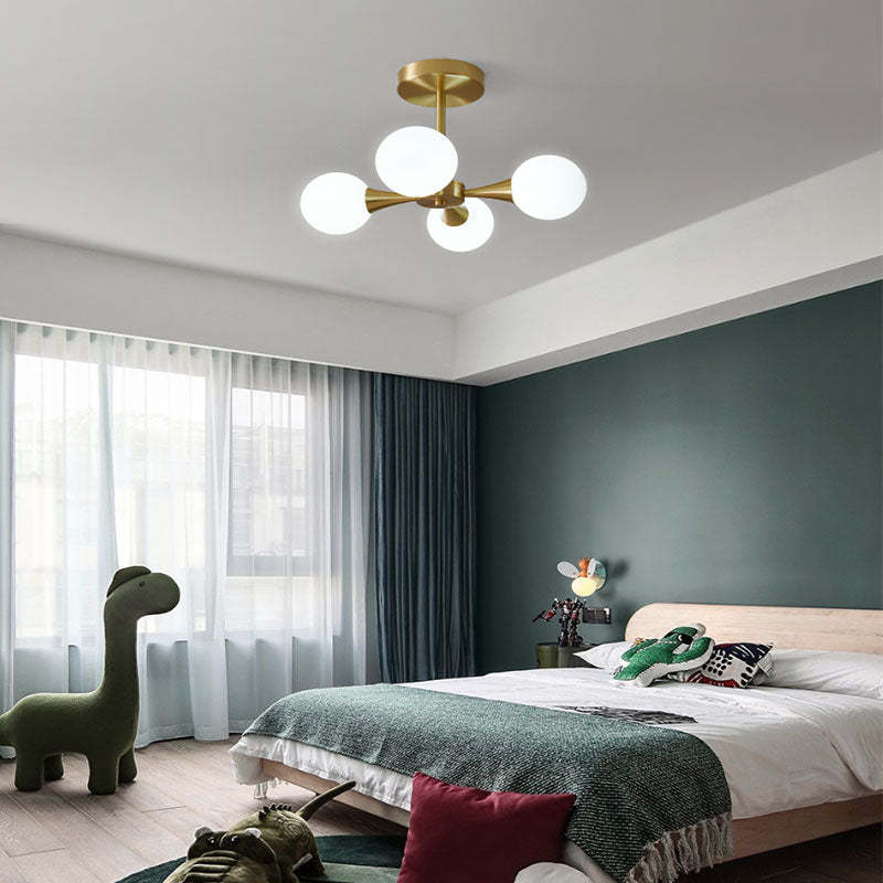 Bedroom featuring Valentina pendant light, brass & glass.