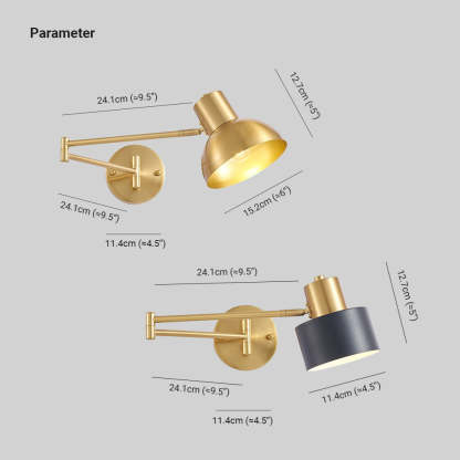 Freja Wall Lamp dimensions, modern adjustable sconce.