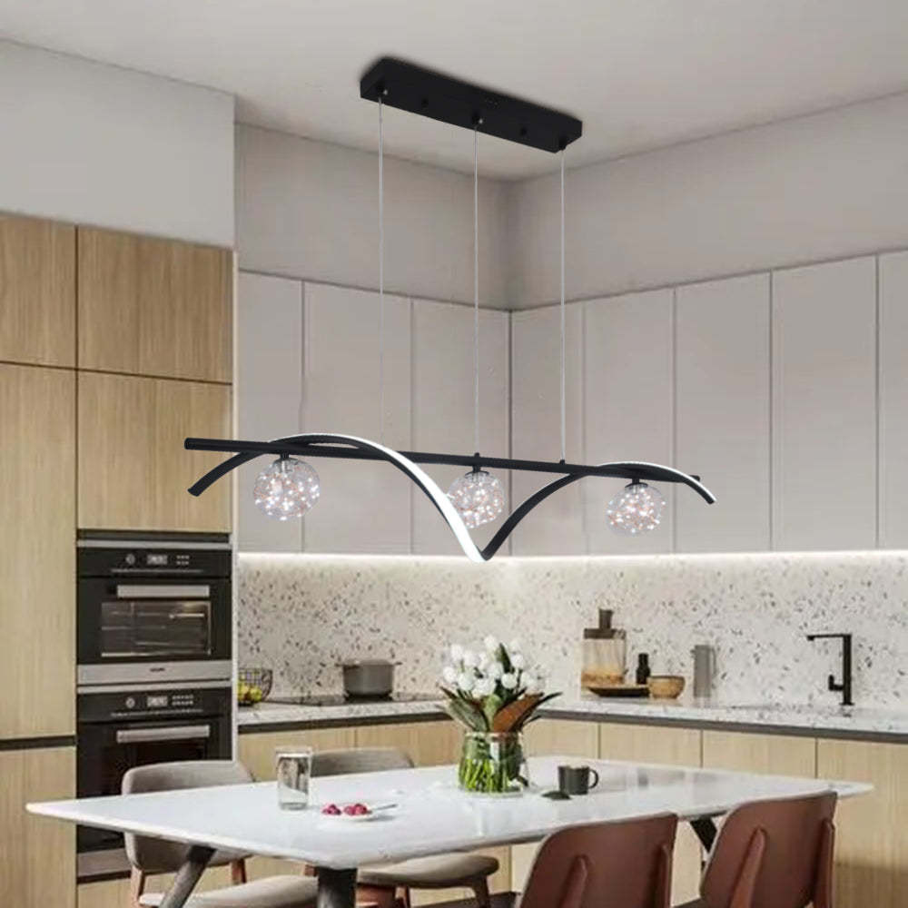 Louise Pendant Light above kitchen table, modern lighting