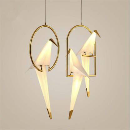 Modern bird pendant lights, origami style