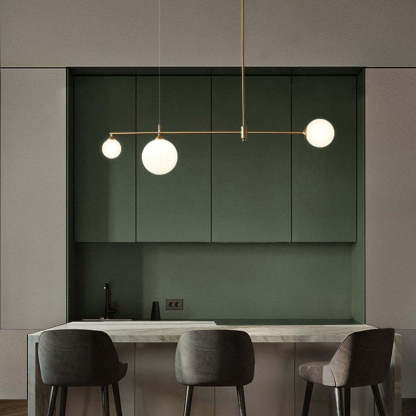 Modern Valentina bubble pendant light over kitchen island