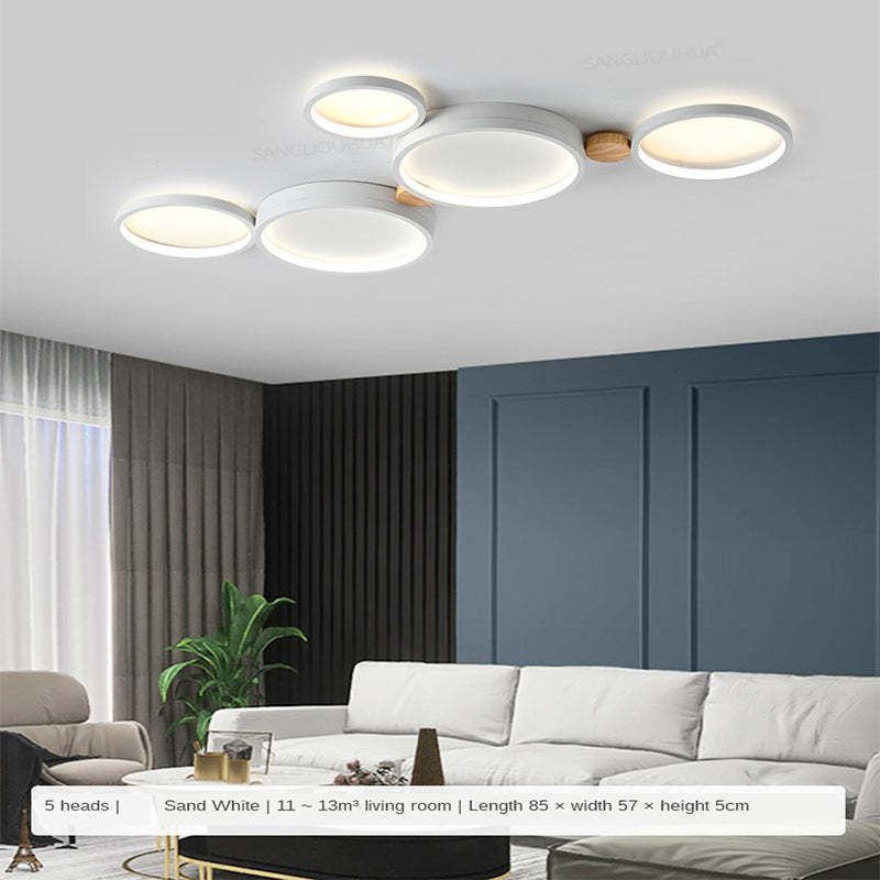Round ceiling light in modern living room, Sand White