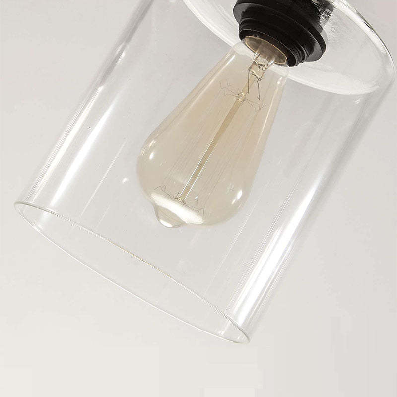 Leigh Industrial LED Chandelier detail, glass shade and bulb