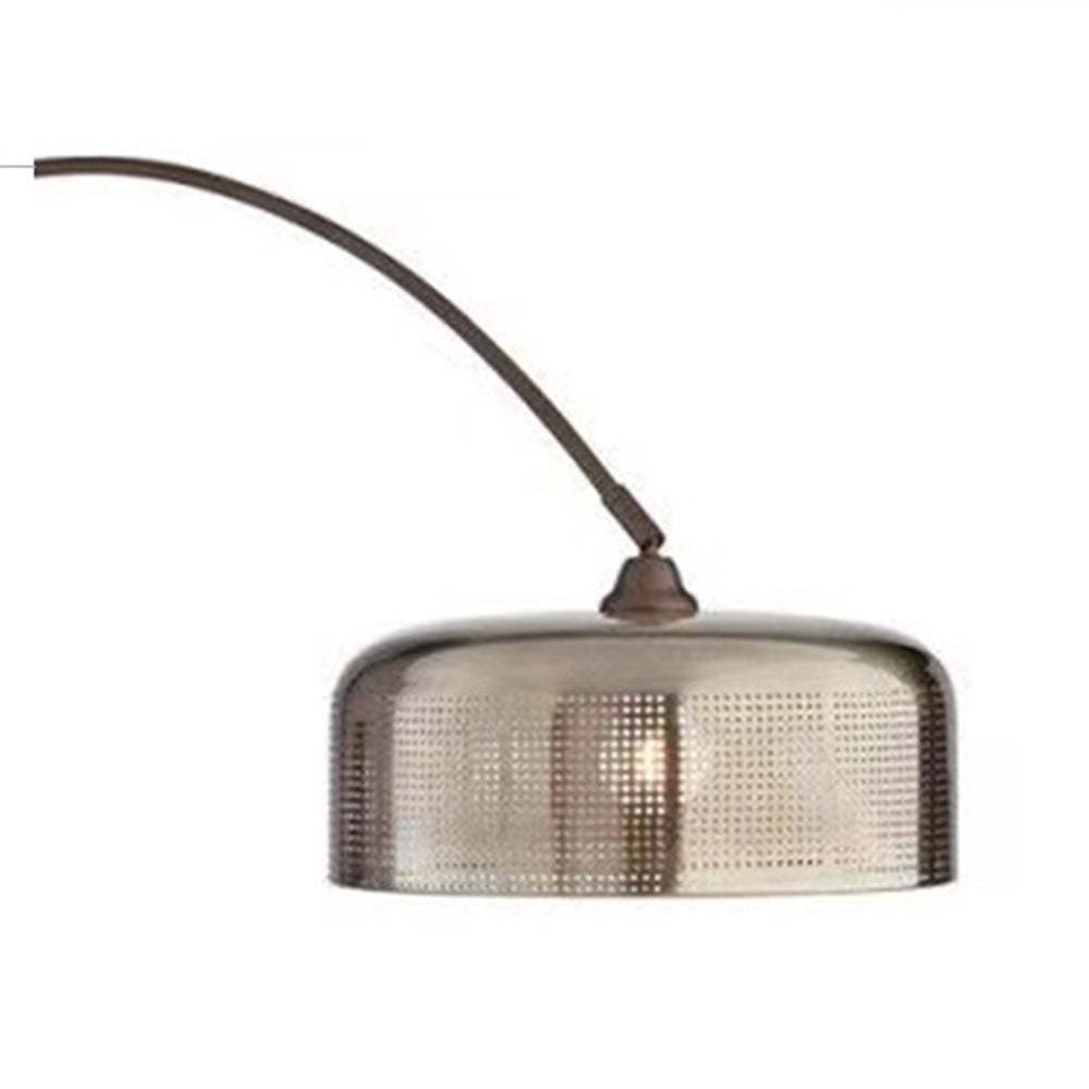 Hailie curved metal floor lamp with perforated shade