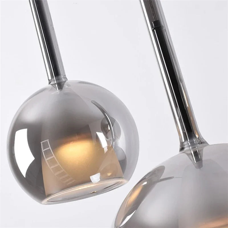 Smoke Grey Hailie Sphere Pendant Light close-up