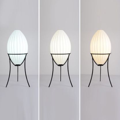 Renée floor lamp with different light tones, egg-shaped shade