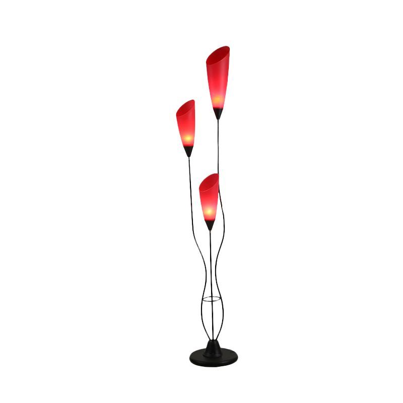 Bella Torchiere Floor Lamp: Modern Red Accent Lighting
