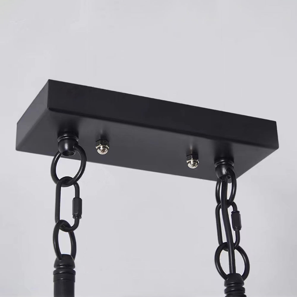 Alessio Pendant Light: Black metal ceiling mount and chain