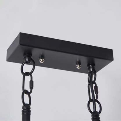 Alessio Pendant Light: Black metal ceiling mount and chain