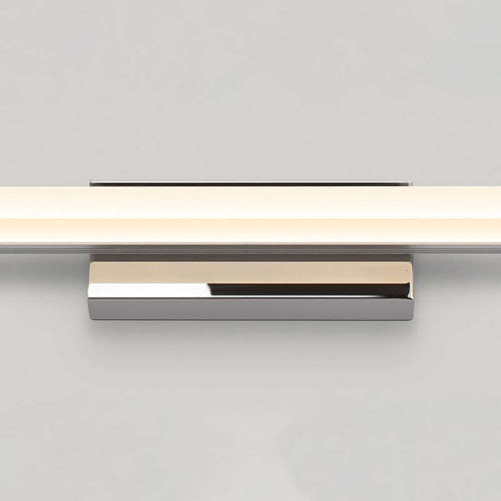 Chrome vanity light. Modern minimalist bathroom lighting