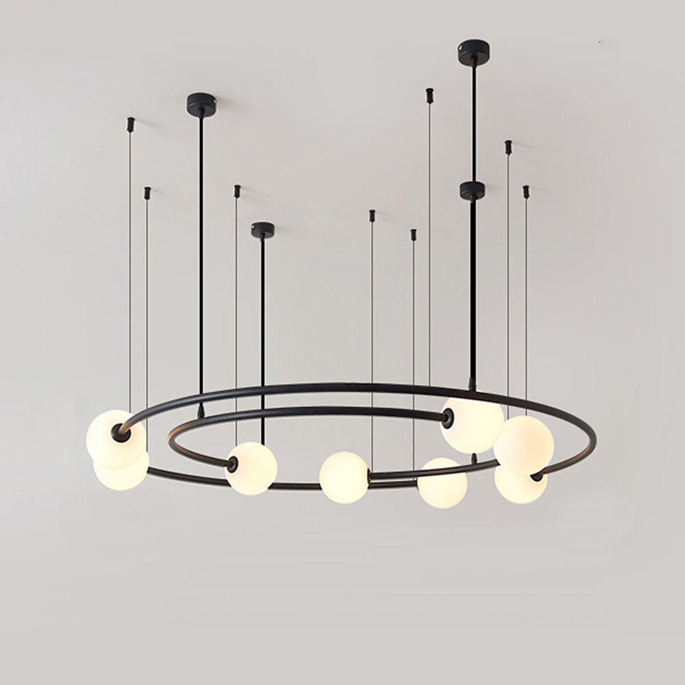 Valentina Modern Ring Pendant Light - Black metal ring design