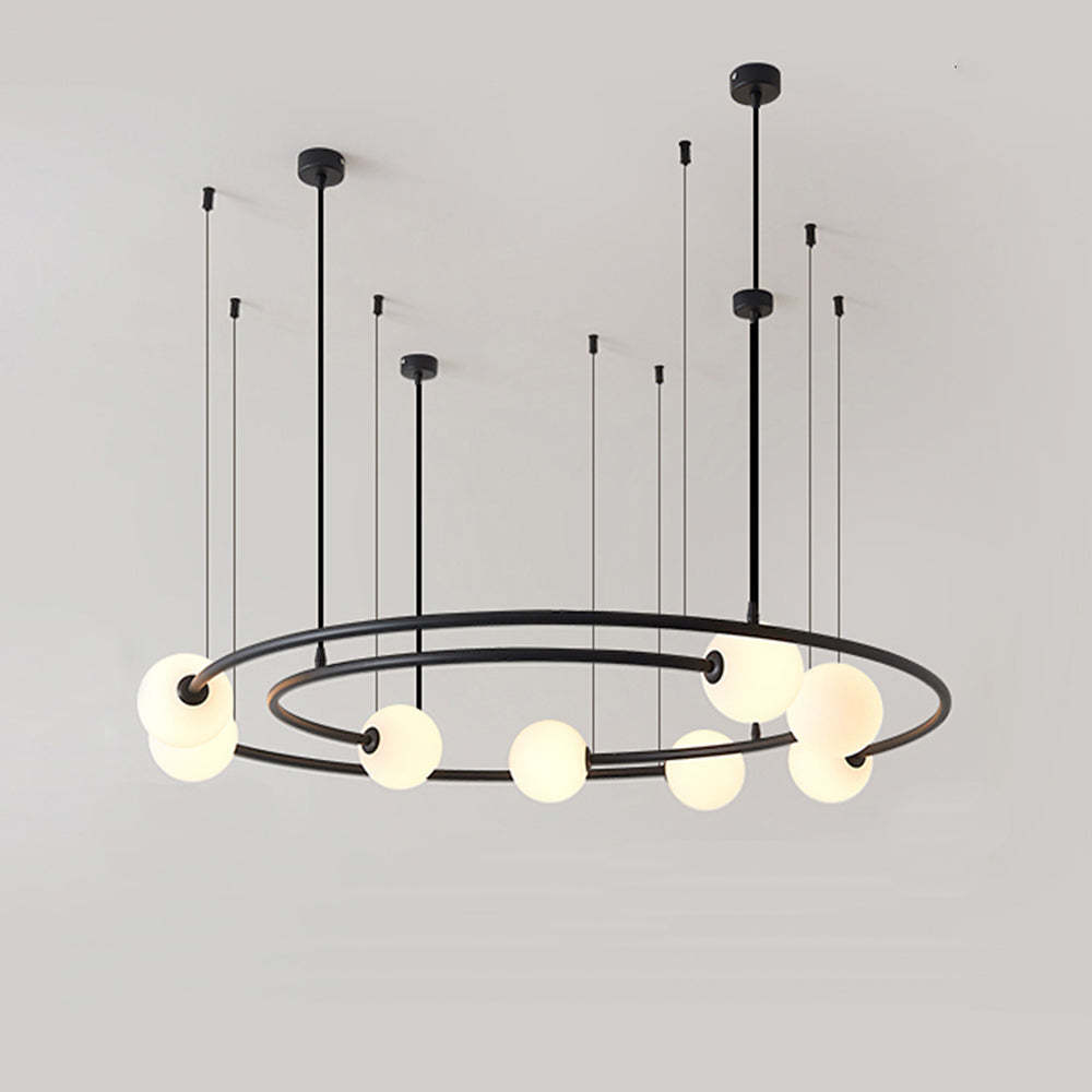 Valentina Modern Ring Pendant Light - Black metal ring design