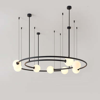 Valentina Modern Ring Pendant Light - Black metal ring design
