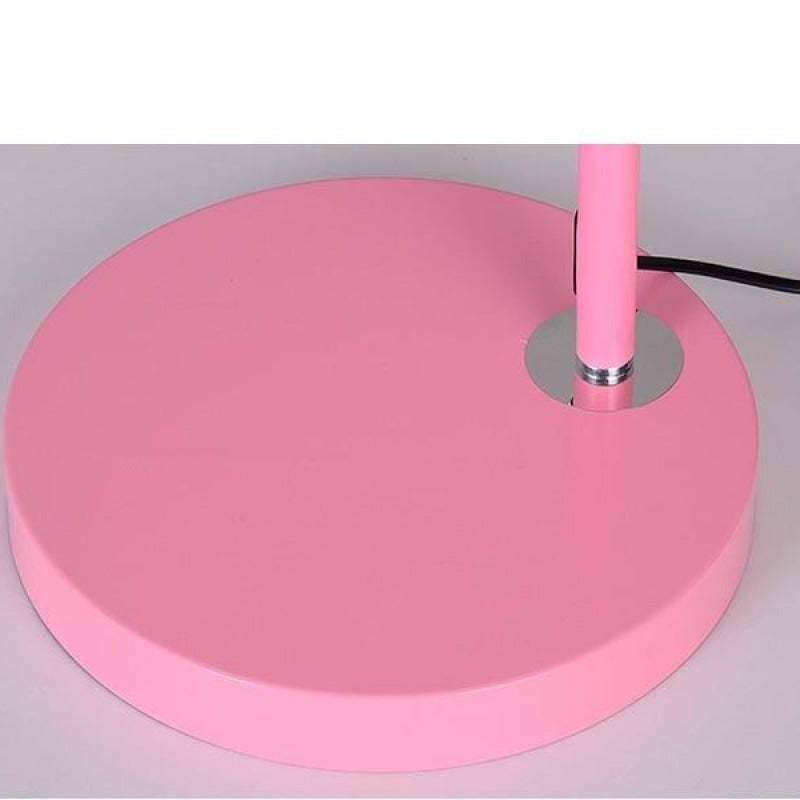 Pink Morandi arc floor lamp base close-up. Morandi Modern Fishing 1 Light Arc Floor Lamp Metal