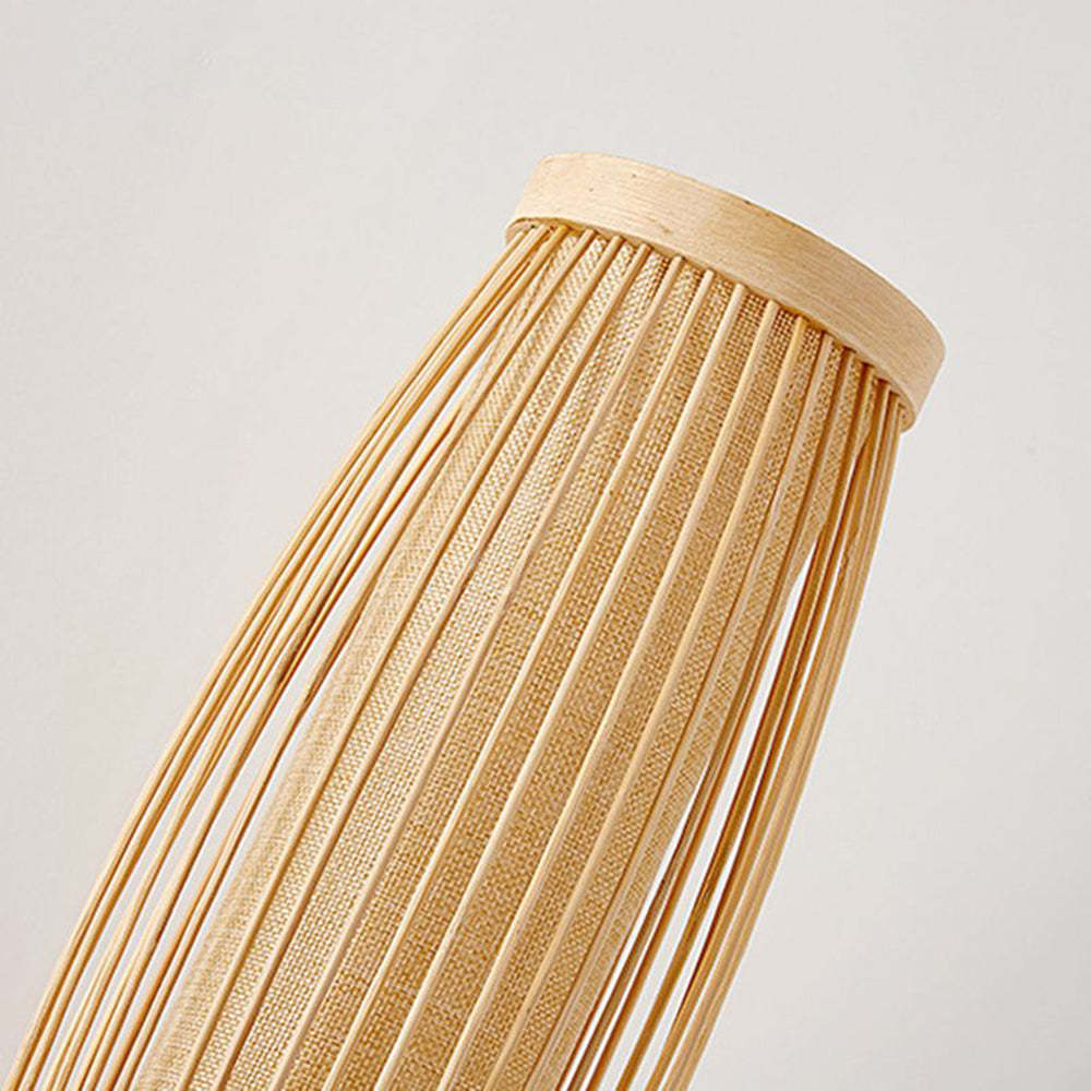 Close-up of Muto Bamboo Rattan Wall Lamp