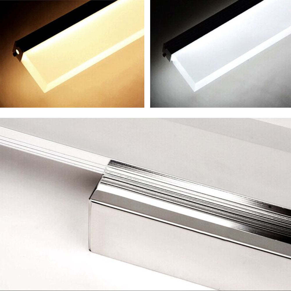 Leigh silver metal acrylic vanity wall lamp light color options.