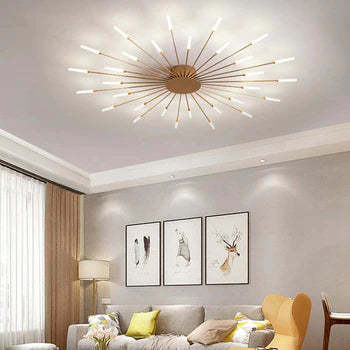Lowry Fireworks Ceiling Light in a Living Room