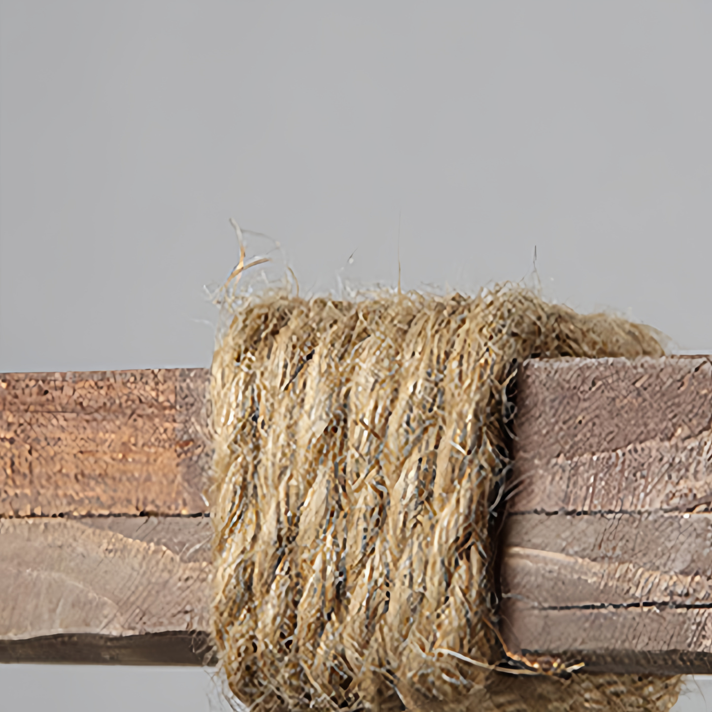 Rope detail on Austin wood chandelier.