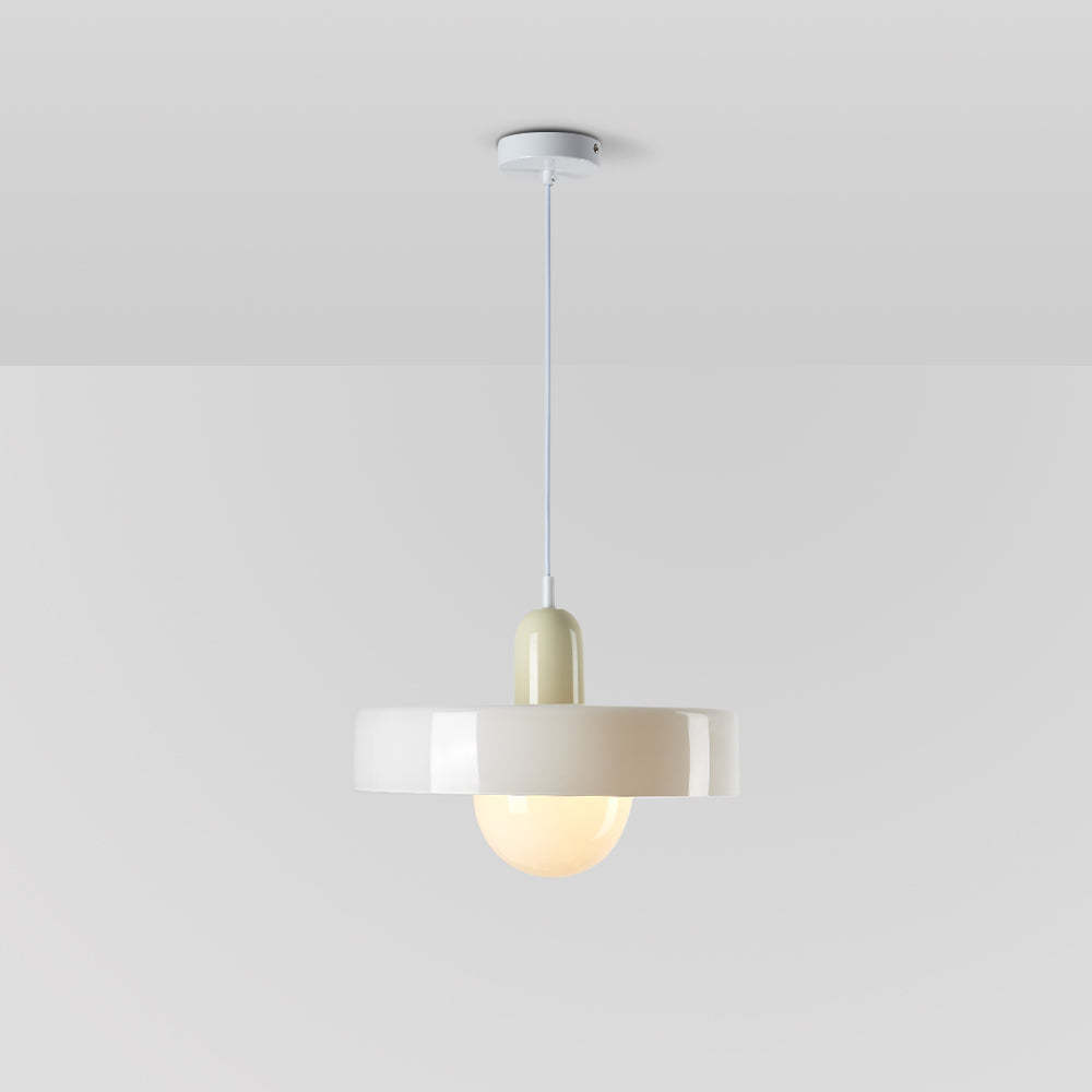 White Morandi Glass LED Pendant Light
