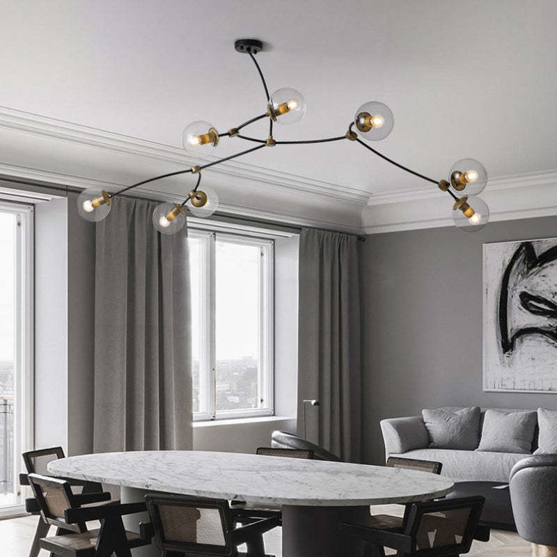 Minimalist Branching Chandelier in Dining Room, Lassola Lighting