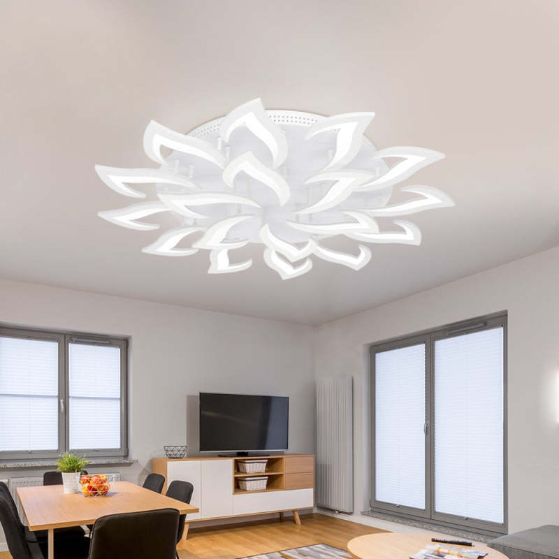 Hana Flower Flush Mount Ceiling Light in a living room