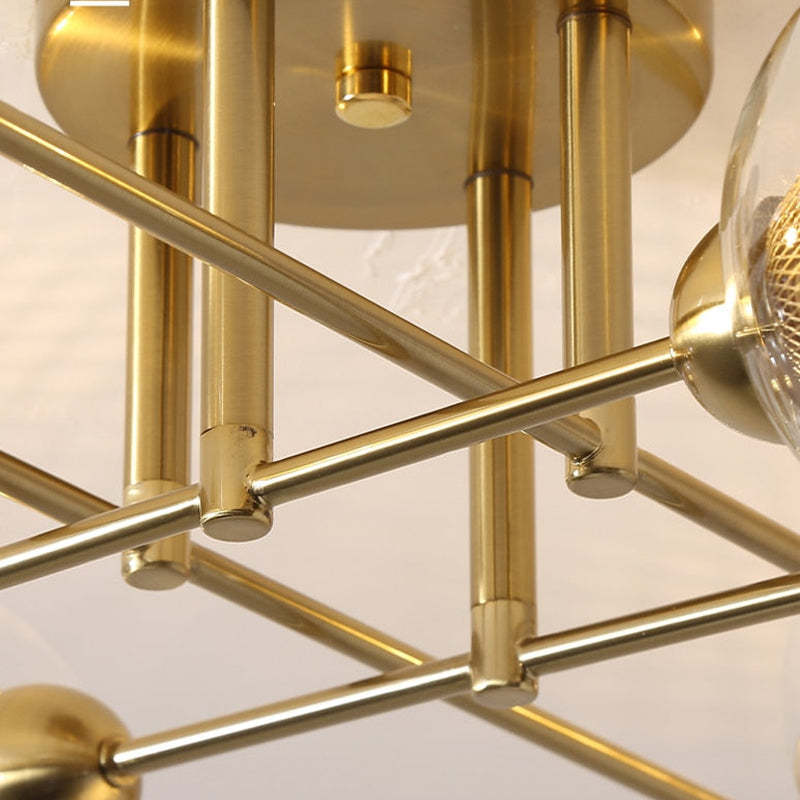 Valentina Industrial Chandelier detail, brass fixture