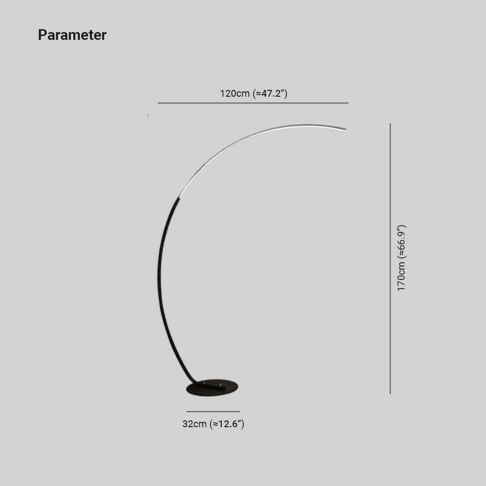 Edge LED Floor Lamp dimensions: height, width, base size.