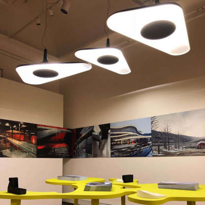 Carins pendant lights showcase in showroom