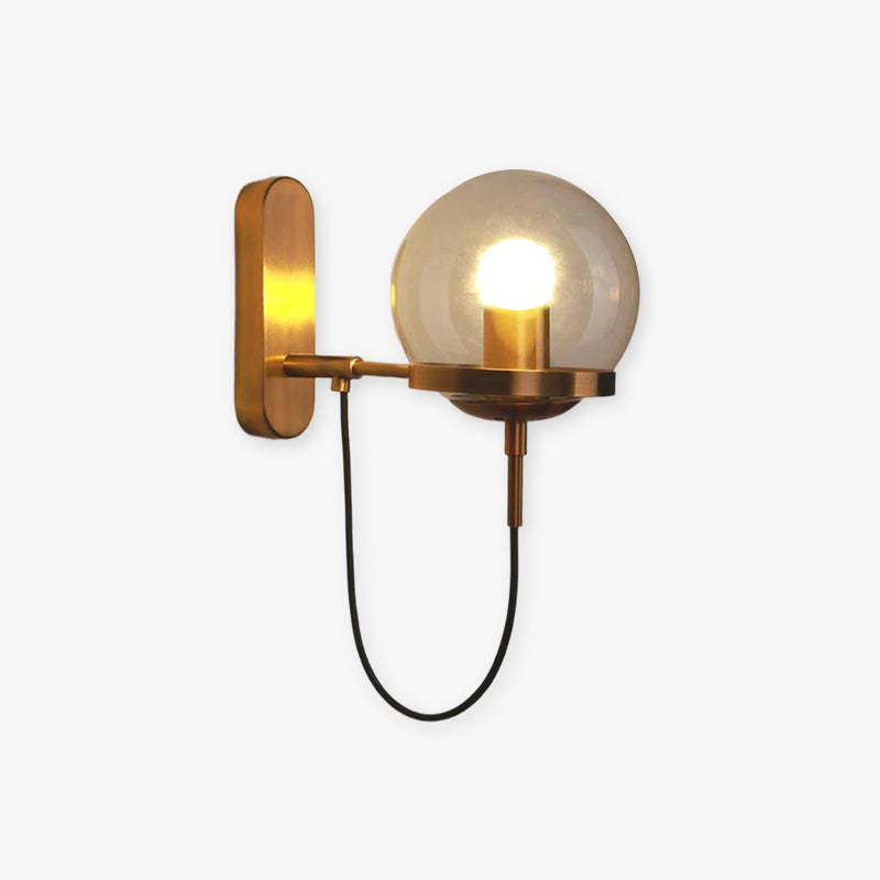 Alessio bronze glass globe wall lamp