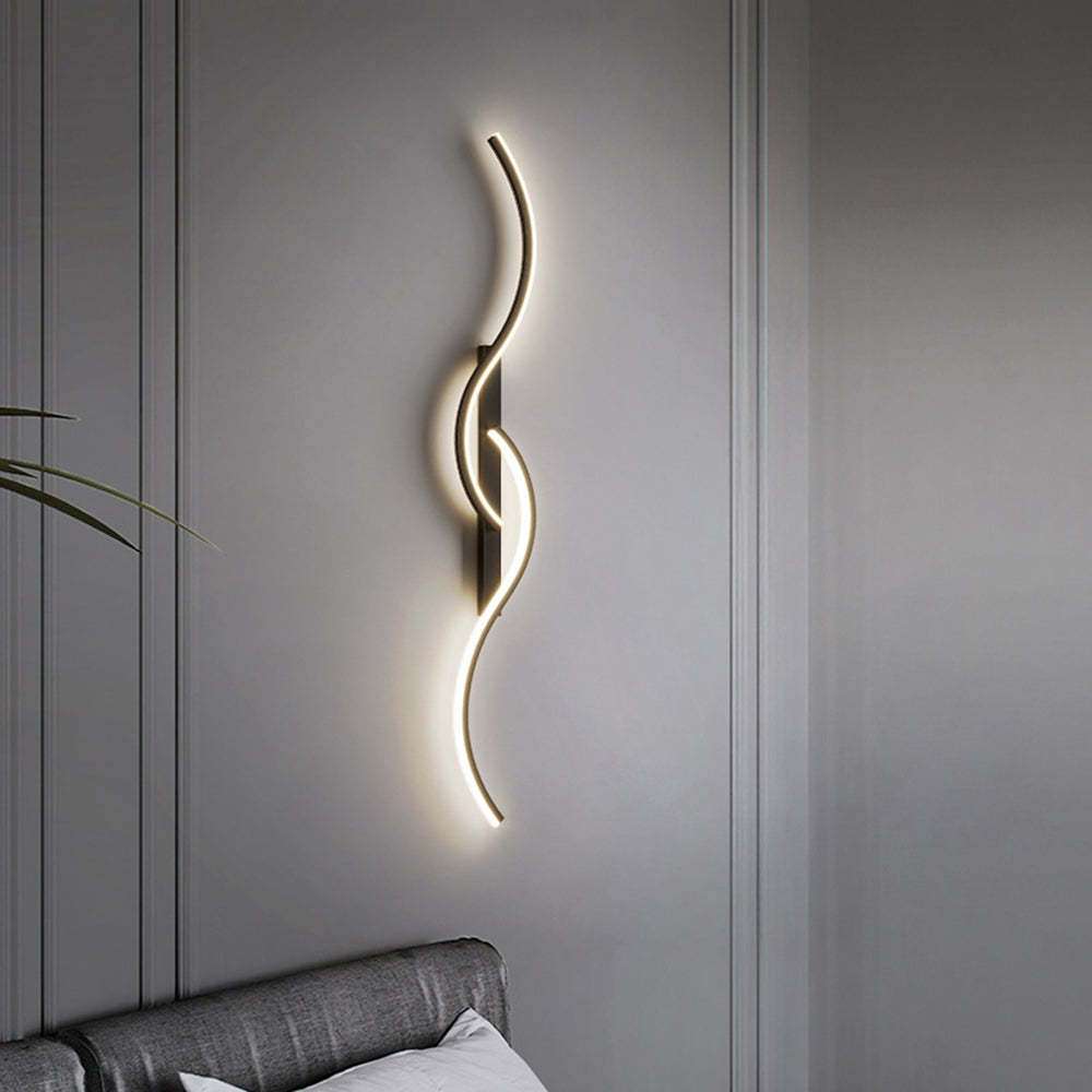 Modern Wave Wall Lamp - Artistic Lighting for Bedroom