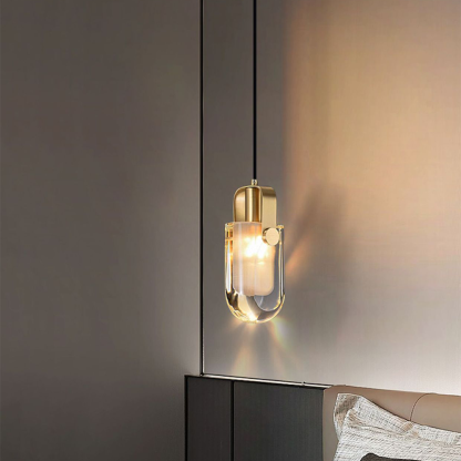 Kristy Linear Pendant Light - Gold and Crystal, Bedroom Lighting