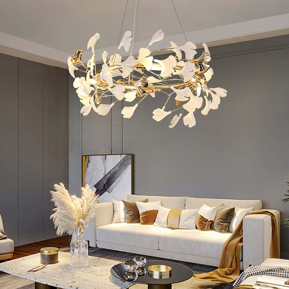Olivia Modern Petal Shaped Metal Ceramic Chandelier Dining Room