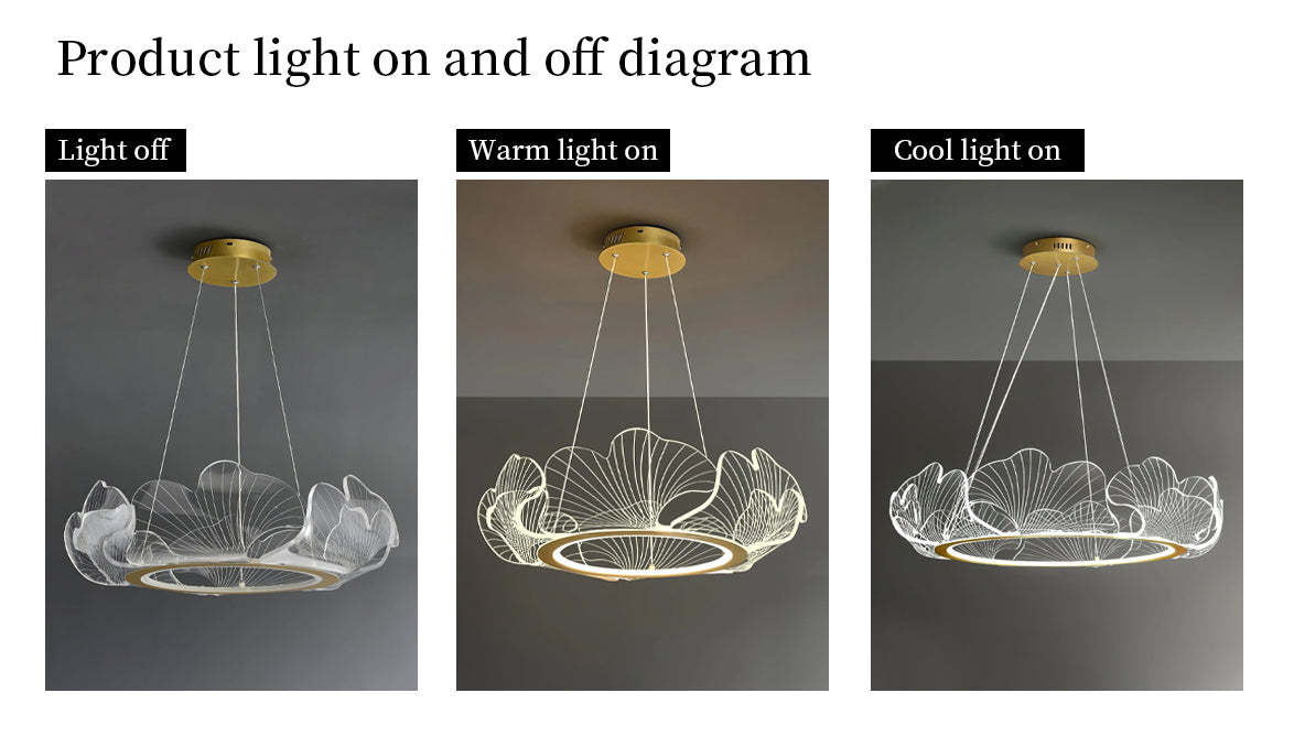 Marilyn Modern Pendant Light light on and off diagram