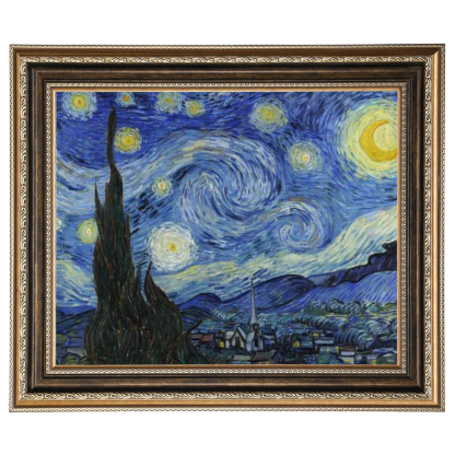 Van Gogh's Starry Night framed reproduction for dining room