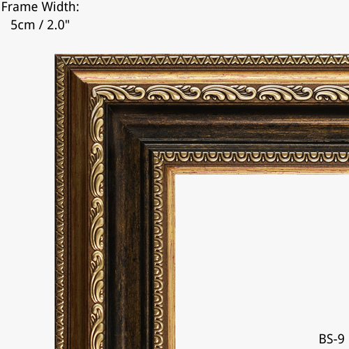 Ornate gold picture frame detail, 5cm width, BS-9