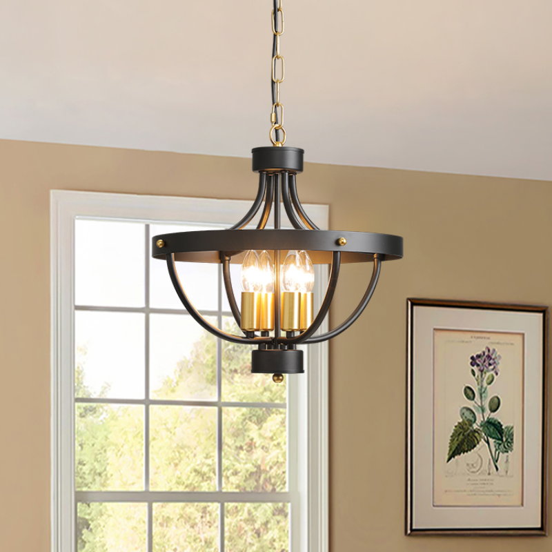 Alessio LED pendant light, vintage metal fixture for dining room