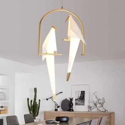Modern bird pendant light. Las Sola artistic lighting design.
