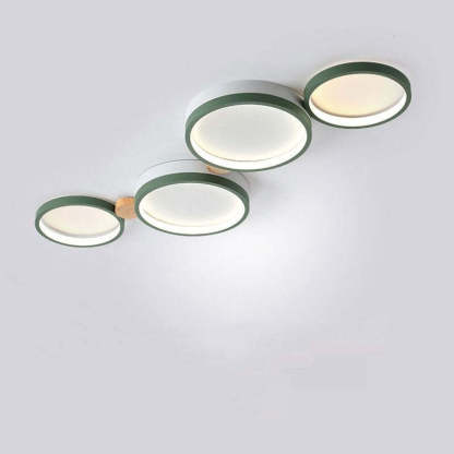 Sienna Round Flush Mount Ceiling Light - Green Accents