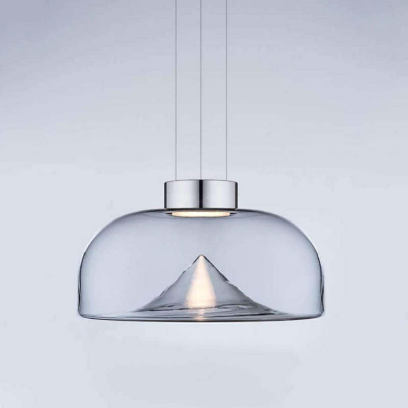 Herbert Modern Mountain Glass Pendant Light - Clear Glass Shade