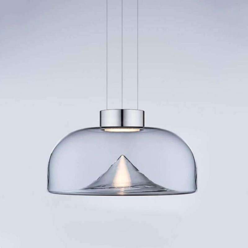 Herbert Modern Mountain Glass Pendant Light - Clear Glass Shade