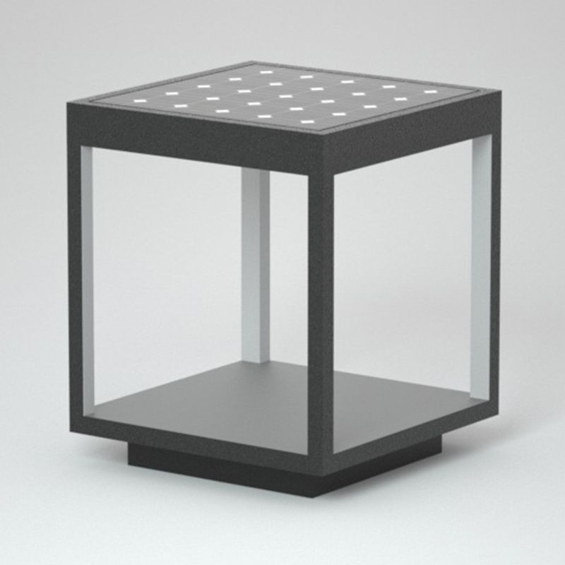 Modern metal LED outdoor light post, Riley style