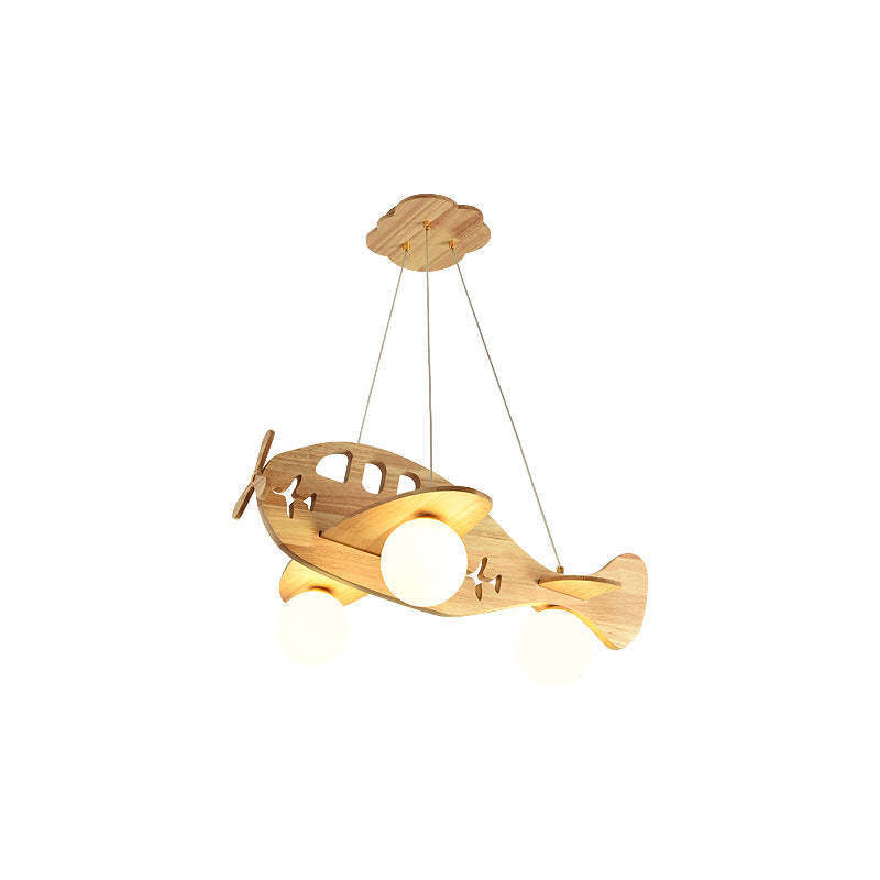 Minori Vintage Airplane Shape Pendant Light, Wood