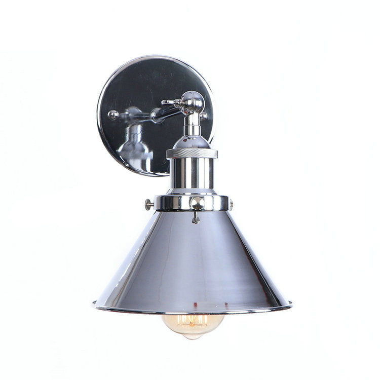 Silver Cone Metal Industrial Wall Lamp