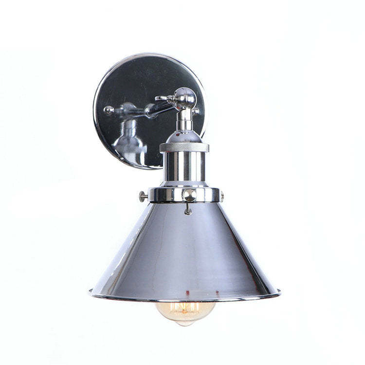 Silver Cone Metal Industrial Wall Lamp